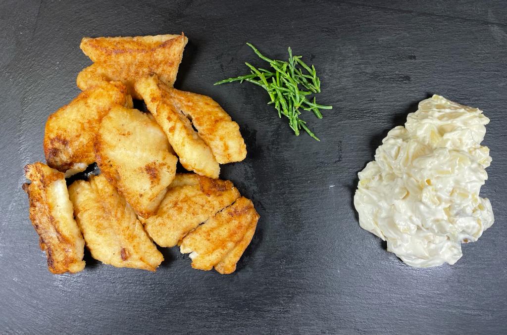 Brat-Fisch-Box I Rotbarschfilet mit Kartoffelsalat